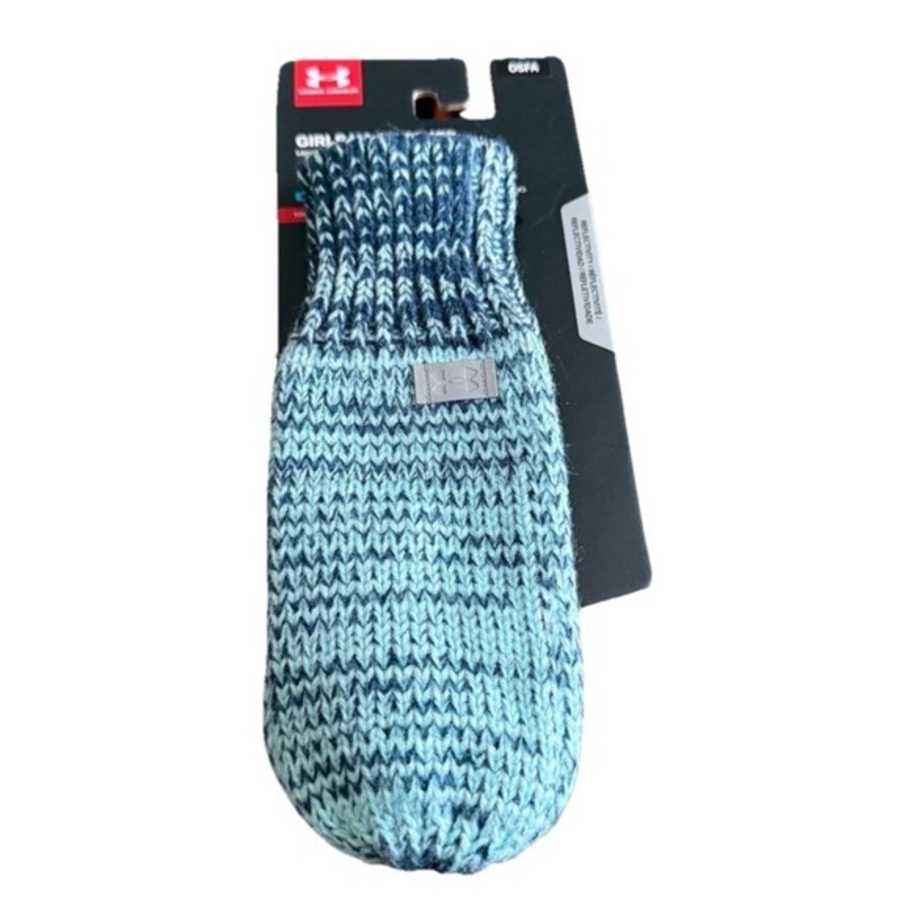 NEW Under Armour Mittens Girls OSFA Mittens Blue‎ Marled Reflective Sparkle